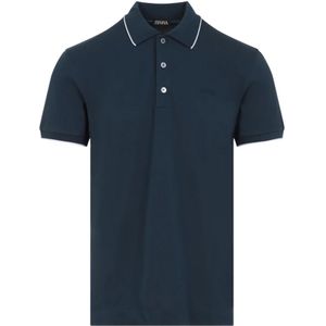 Zegna, Heren, Tops, Blauw, Maat: S Katoen,