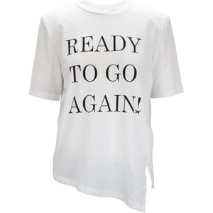 Elisabetta Franchi, Dames, Tops, Wit, Maat: S Katoen,