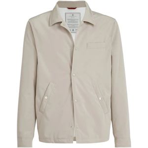 Brunello Cucinelli, Heren, Jassen, Beige, Maat: XL Nylon,