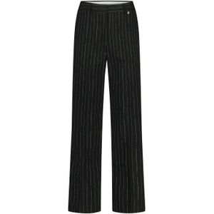 Fabienne Chapot - Elliot Trousers - Pantalon - Zwart - Met Zilveren Lurex Krijtstreep