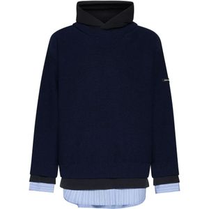 Balenciaga, Heren, Sweatshirts & Hoodies, Blauw, Maat: M Katoen,