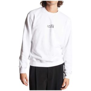 Dsquared2, Heren, Sweatshirts & Hoodies, Wit, Maat: L Katoen,