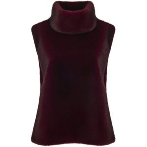 Cesare Gaspari, Dames, Tops, Rood, Maat: ONE Size Leer,