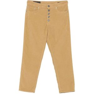 Dondup, Dames, Broeken, Geel, Maat: W26 Leer,