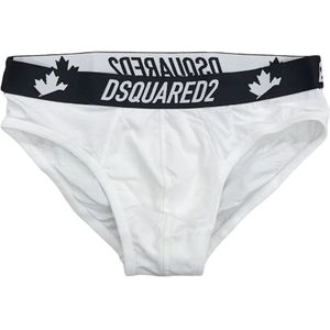 Dsquared2 Canadese Logo Slip , White , Heren , Maat: S