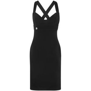Philipp Plein, Dames, Jurken, Zwart, Maat: L Zijde,