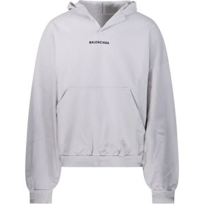 Balenciaga, Heren, Sweatshirts & Hoodies, Grijs, Maat: M Katoen,