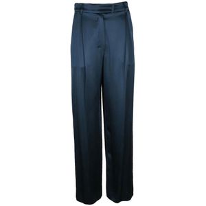 Max Mara, Dames, Broeken, Blauw, Maat: XS Viscose,