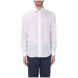 Eleventy, Heren, Overhemden, Wit, Maat: XL Linnen,