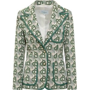 Casablanca Elegante Juweelknoop Blazer Jas , Green , Dames , Maat: S