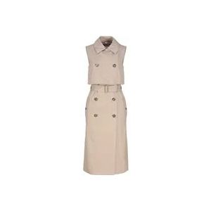 Burberry Dubbelrijige trenchjurk , Beige , Dames , Maat: 2XS