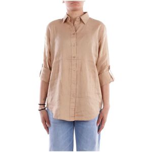 Ralph Lauren, Dames, Blouses & Shirts, Bruin, Maat: L Linnen,