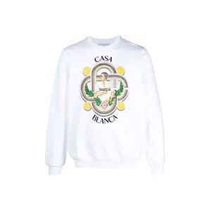 Casablanca Tennis-geïnspireerde Biologisch Katoenen Sweatshirt , White , Heren , Maat: XL