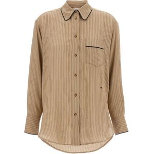 Victoria Beckham, Dames, Blouses & Shirts, Bruin, Maat: S Zijde,