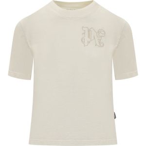 Palm Angels, Dames, Tops, Beige, Maat: M Katoen,