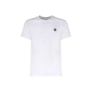 Burberry Witte Jersey Geweven Logo T-shirt , White , Heren , Maat: 2XL