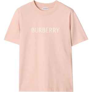 Burberry, Dames, Tops, Paars, Maat: L Katoen,