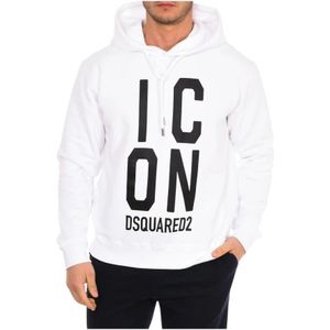 Dsquared2, Heren, Sweatshirts & Hoodies, Wit, Maat: XS Katoen,
