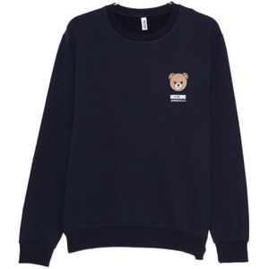 Moschino, Heren, Sweatshirts & Hoodies, Blauw, Maat: M Katoen,