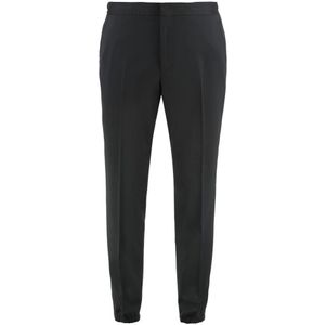 Zegna, Heren, Broeken, Zwart, Maat: M Wol,