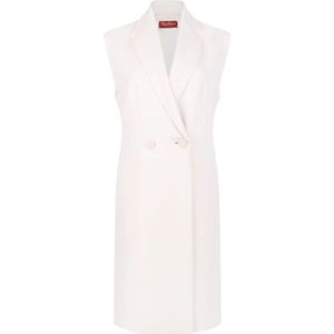 Max Mara Studio, Dames, Jassen, Wit, Maat: 2XS Leer,