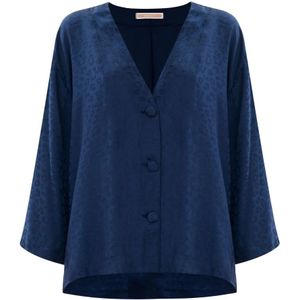 Kocca, Dames, Blouses & Shirts, Blauw, Maat: S