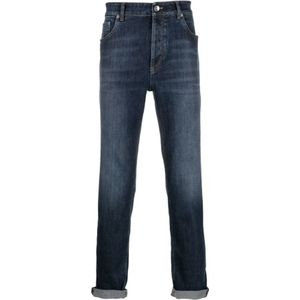Brunello Cucinelli, Heren, Jeans, Blauw, Maat: L Katoen,