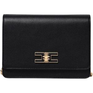 Elisabetta Franchi, Dames, Accessoires, Zwart, Maat: ONE Size Leer,