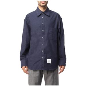 Thom Browne, Heren, Overhemden, Blauw, Maat: L Katoen,