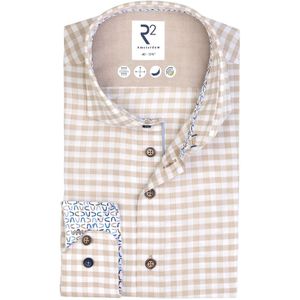 R2 Amsterdam, Heren, Overhemden, Beige, Maat: L