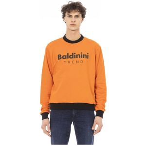 Baldinini, Heren, Sweatshirts & Hoodies, Oranje, Maat: S Katoen,