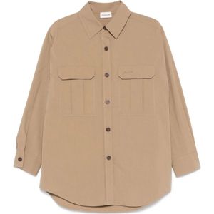 P.a.r.o.s.h., Dames, Blouses & Shirts, Groen, Maat: M Katoen,