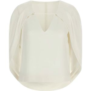 Alberta Ferretti, Dames, Blouses & Shirts, Wit, Maat: XS Viscose,