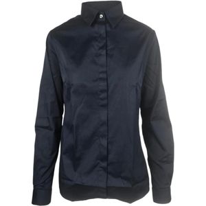 Fay, Dames, Blouses & Shirts, Blauw, Maat: M Katoen,