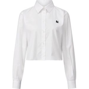 Msgm, Dames, Blouses & Shirts, Wit, Maat: 4XS Katoen,