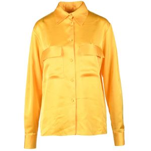 Nineminutes, Dames, Blouses & Shirts, Geel, Maat: S Poliester,