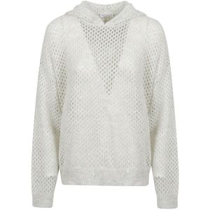 Brunello Cucinelli, Dames, Truien, Wit, Maat: S