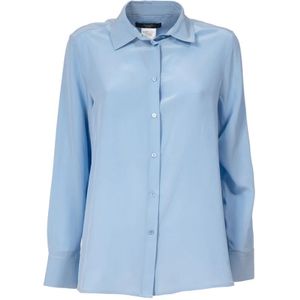 Weekend Max Mara, Dames, Blouses & Shirts, Blauw, Maat: S Zijde,