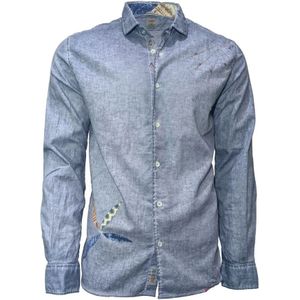 Bob, Heren, Overhemden, Blauw, Maat: 2XS