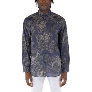 Etro, Heren, Overhemden, Blauw, Maat: M Katoen,
