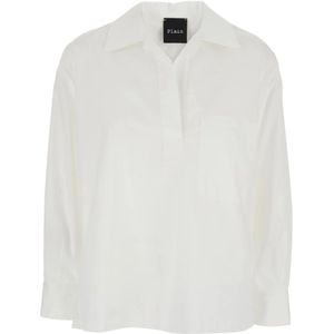 Plain, Dames, Blouses & Shirts, Wit, Maat: XS Katoen,