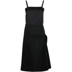 Maison Margiela, Dames, Jurken, Zwart, Maat: S Wol,