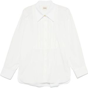 Khaite, Dames, Blouses & Shirts, Wit, Maat: S Katoen,