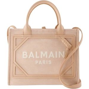 Balmain Roze Leren Shopper Tas met Schouderband , Pink , Dames , Maat: ONE Size