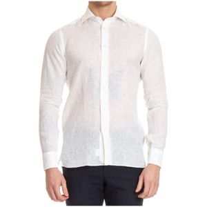 Borriello Napoli, Heren, Overhemden, Wit, Maat: 4XL Linnen,