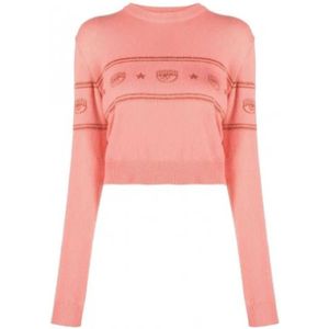 Chiara Ferragni Collection, Dames, Truien, Roze, Maat: S Wol,