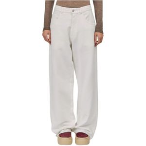 MM6 Maison Margiela, Dames, Broeken, Wit, Maat: M Katoen,