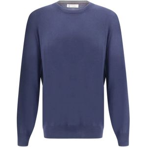 Brunello Cucinelli, Heren, Truien, Blauw, Maat: S Wol,
