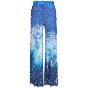Roberto Cavalli, Dames, Broeken, Blauw, Maat: XS Viscose,
