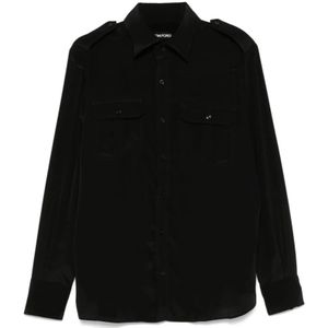Tom Ford, Heren, Overhemden, Zwart, Maat: 2XL